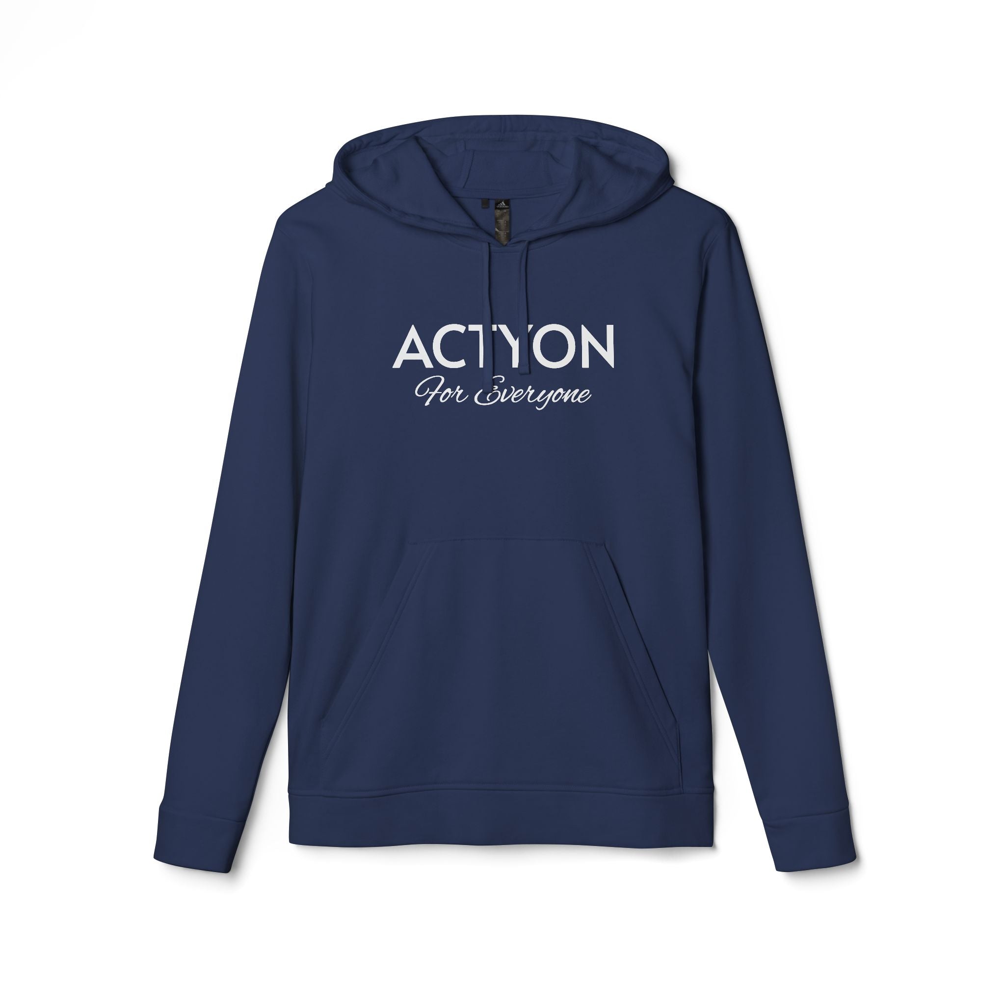 White Fleece Hoodie — Minimal Action Logo Pullover