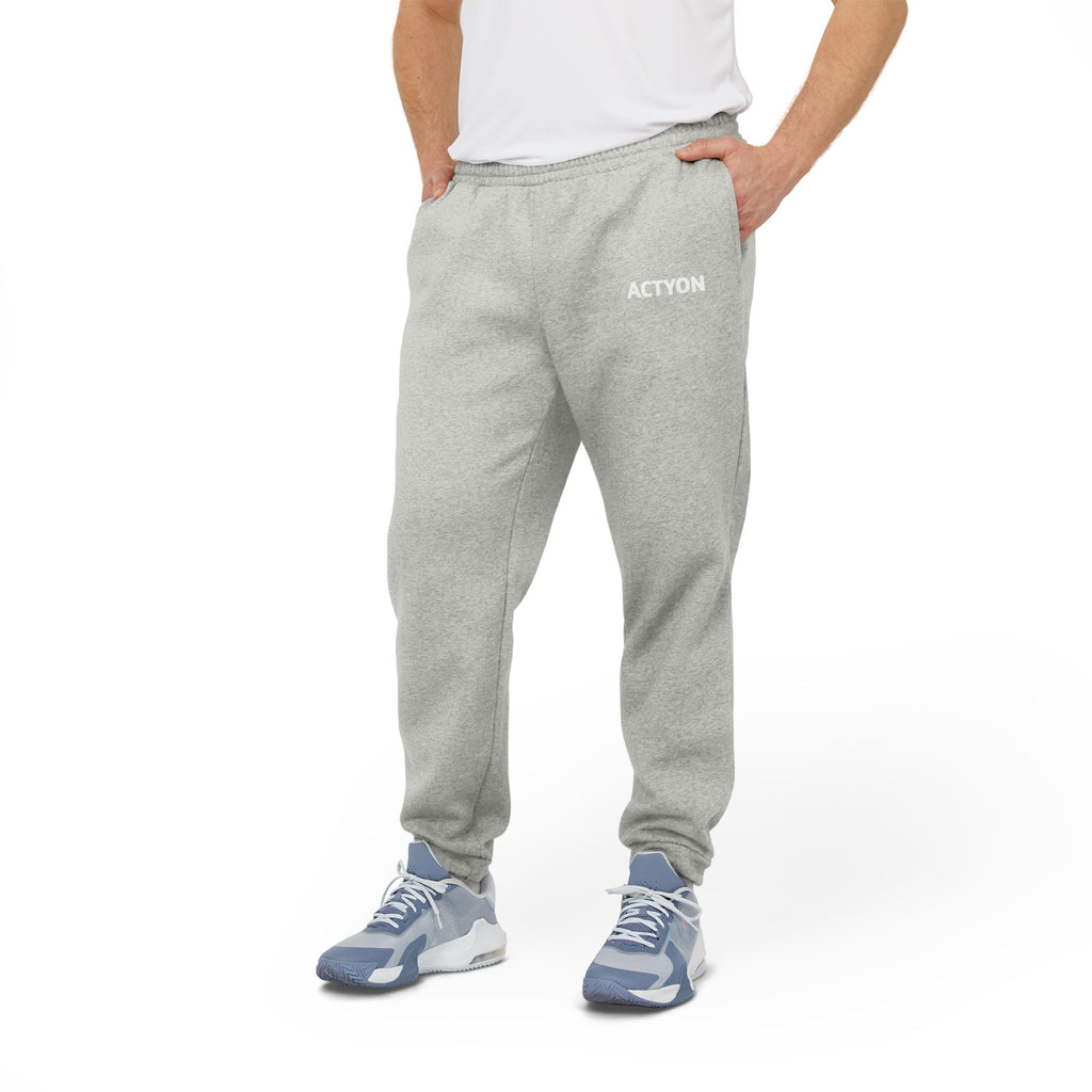 Adidas Fleece Joggers — ACTYON Logo Charcoal Sweatpants