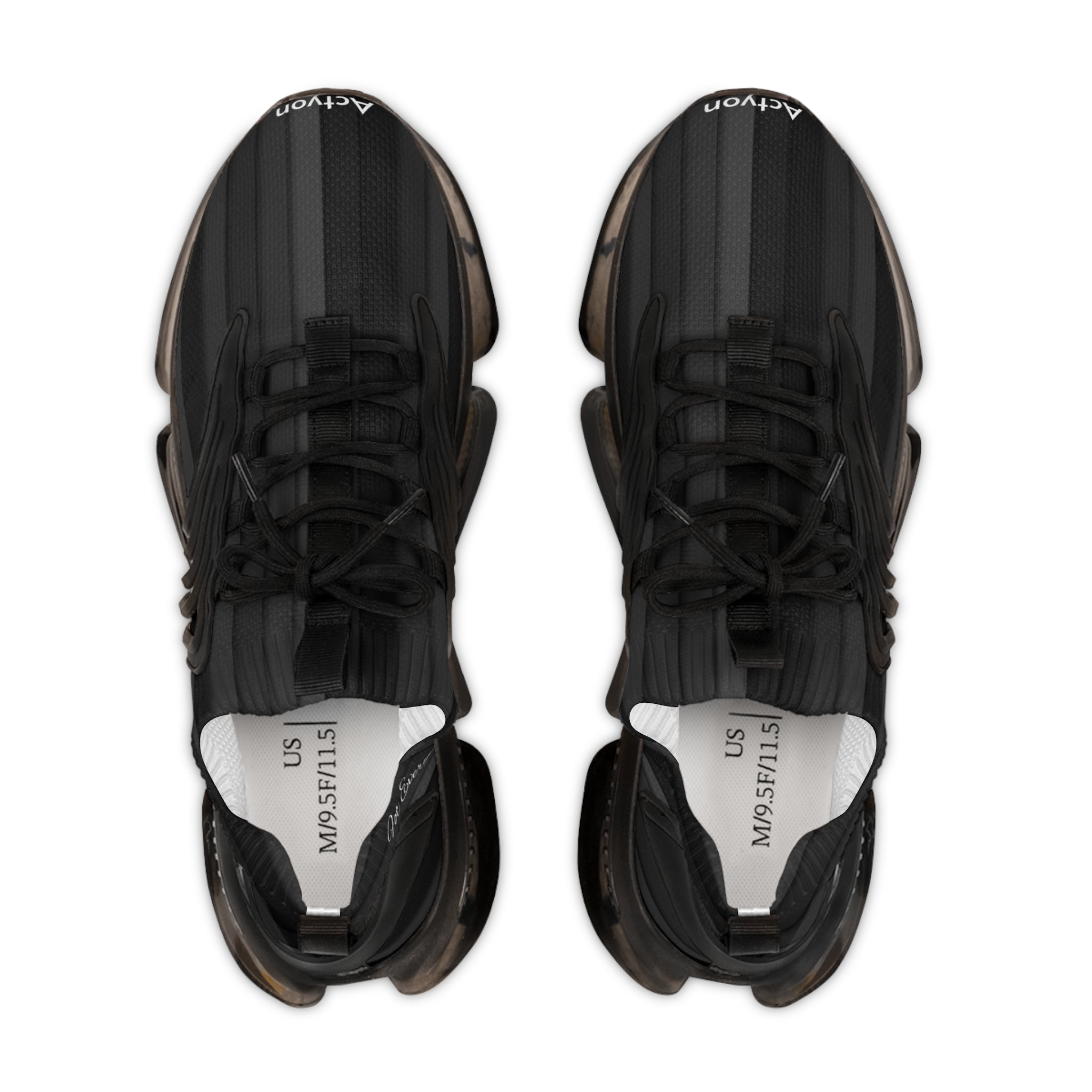 Men's Black Mesh Sneakers — Lightweight Athletic Running Shoes with Cushioned Speckled Sole