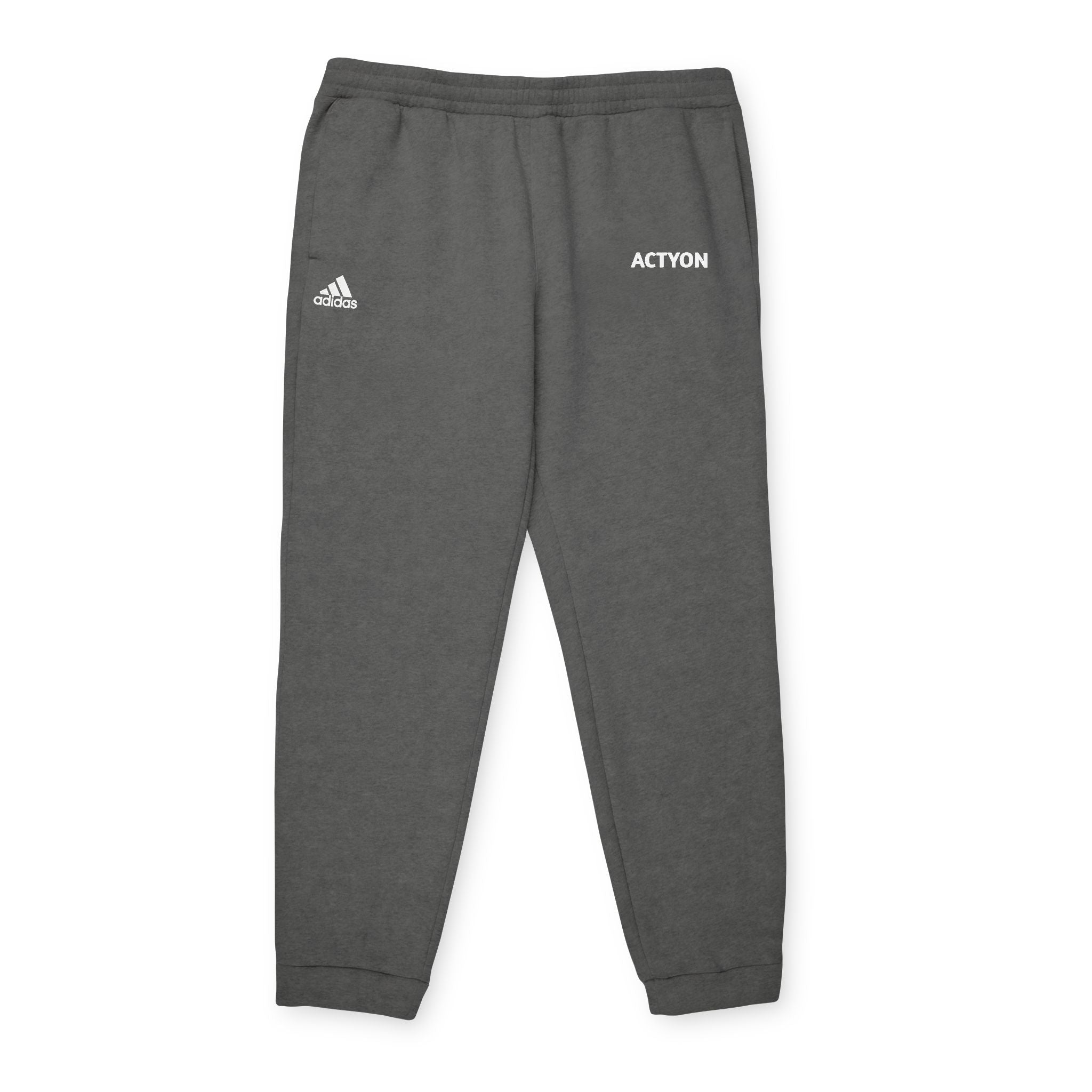 Adidas Fleece Joggers — ACTYON Logo Charcoal Sweatpants