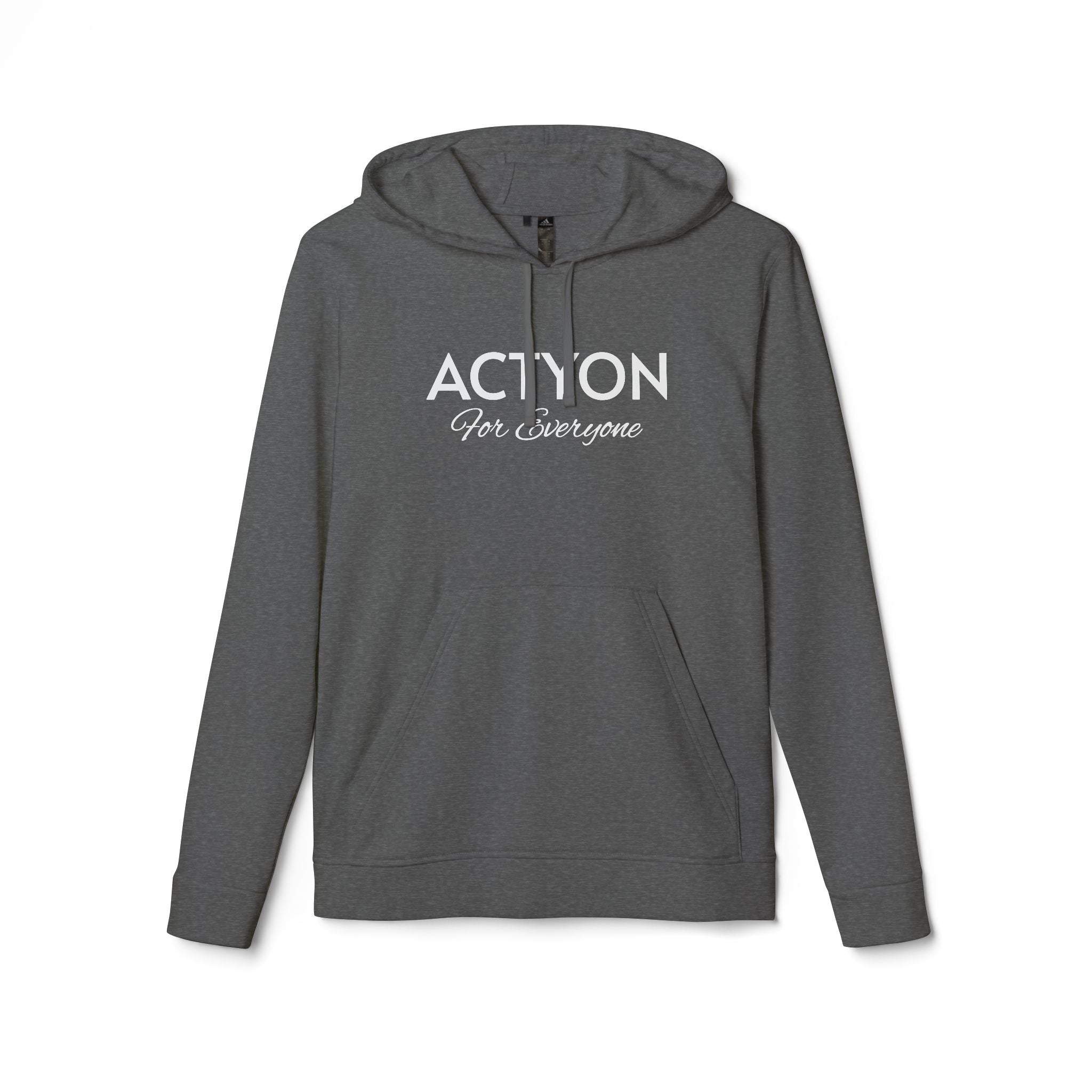 White Fleece Hoodie — Minimal Action Logo Pullover
