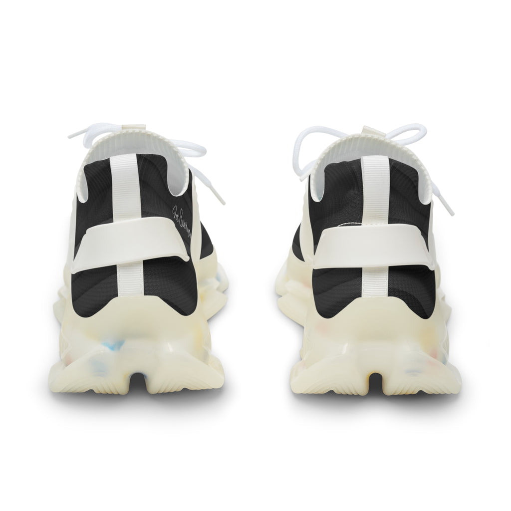 Men's Black Mesh Sneakers — Lightweight Athletic Running Shoes with Cushioned Speckled Sole