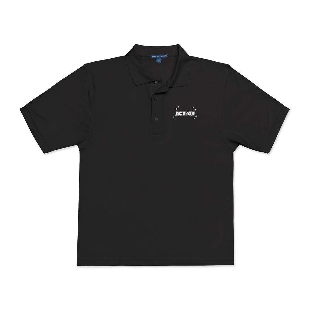 Embroidered 'Detras' Black Polo Shirt — Minimal Logo Workwear Polo