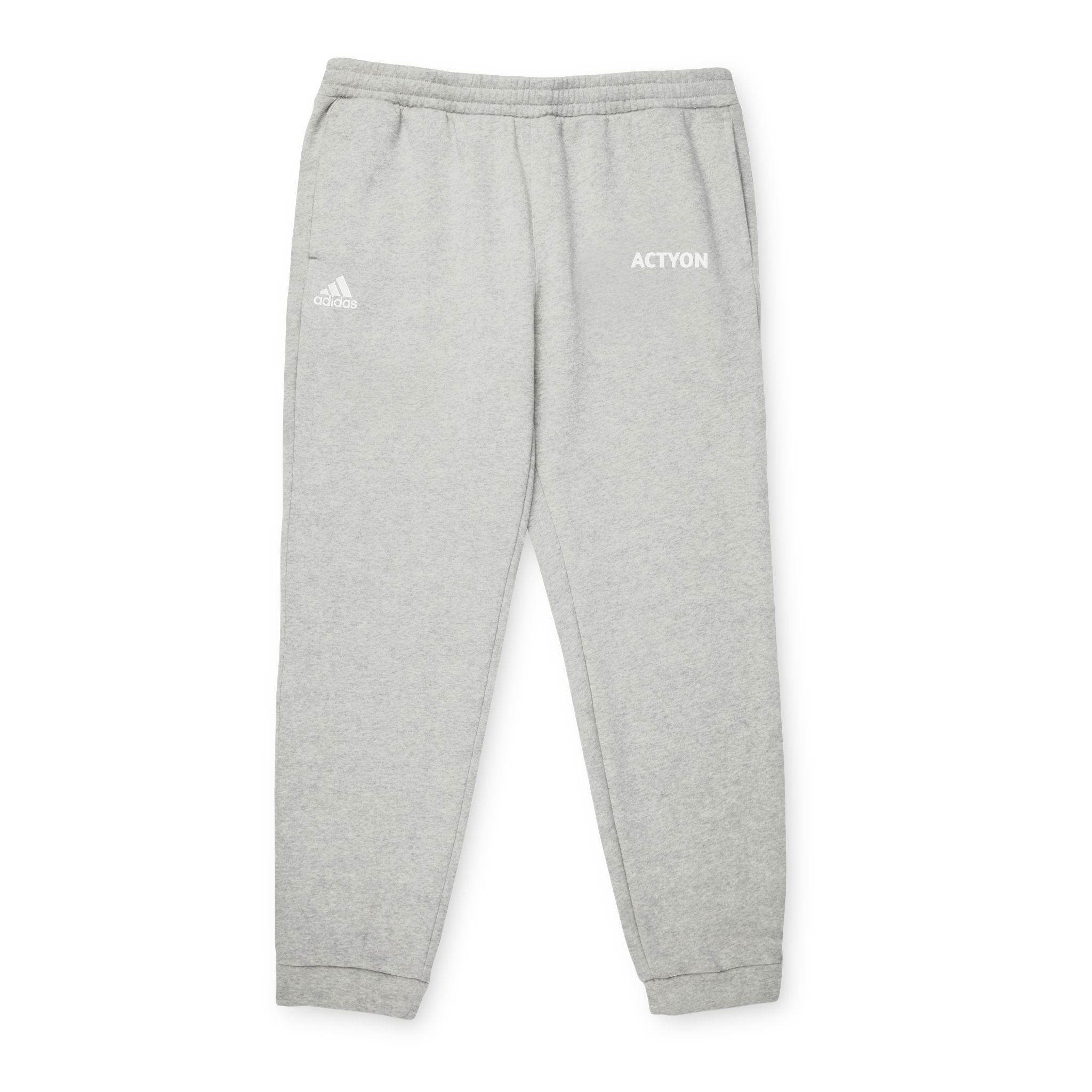 Adidas Fleece Joggers — ACTYON Logo Charcoal Sweatpants