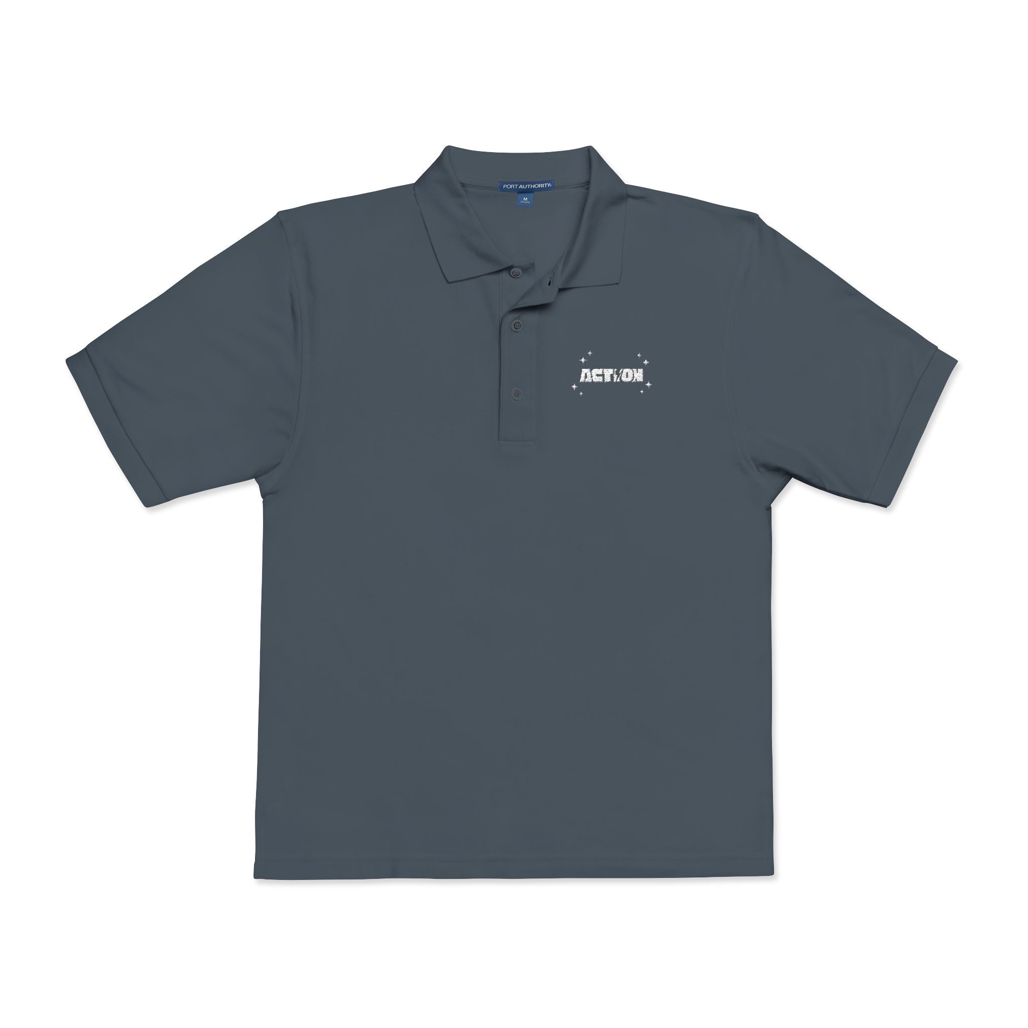 Embroidered 'Detras' Black Polo Shirt — Minimal Logo Workwear Polo