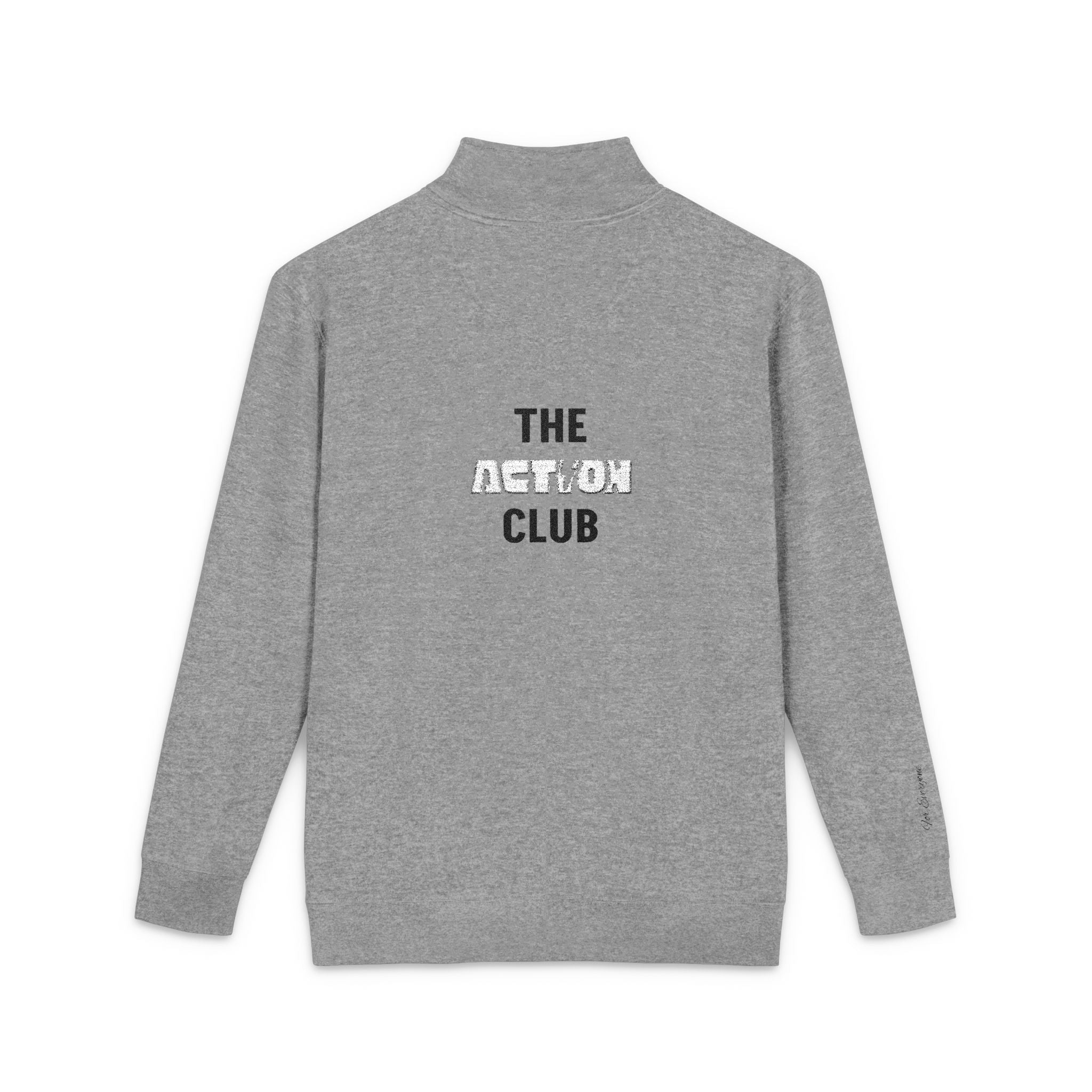Embroidered Quarter-Zip Pullover — "The Memoir Club" Graphic