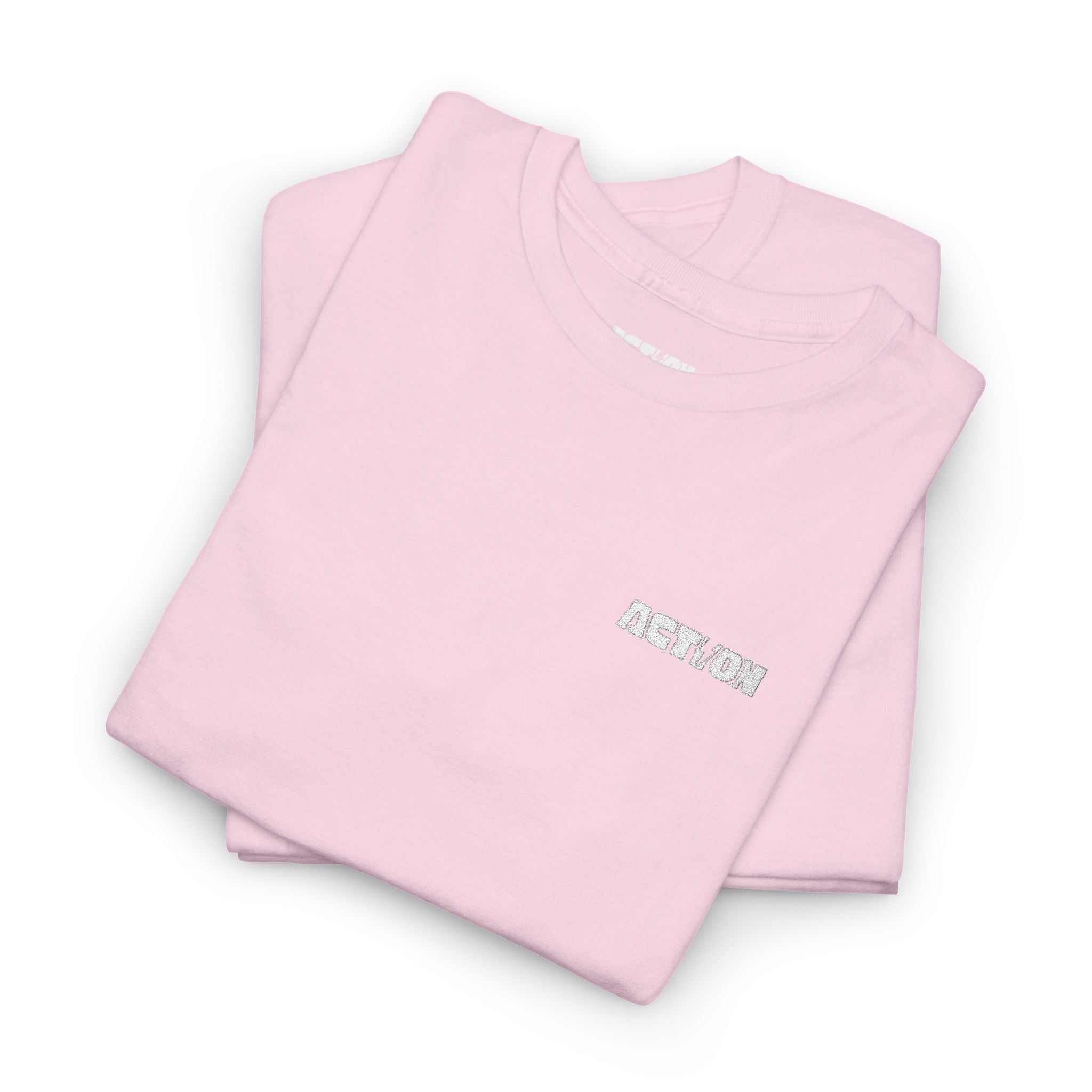 Chest Logo T‑Shirt — Minimalist Pale Beige Tee with Small Graphic