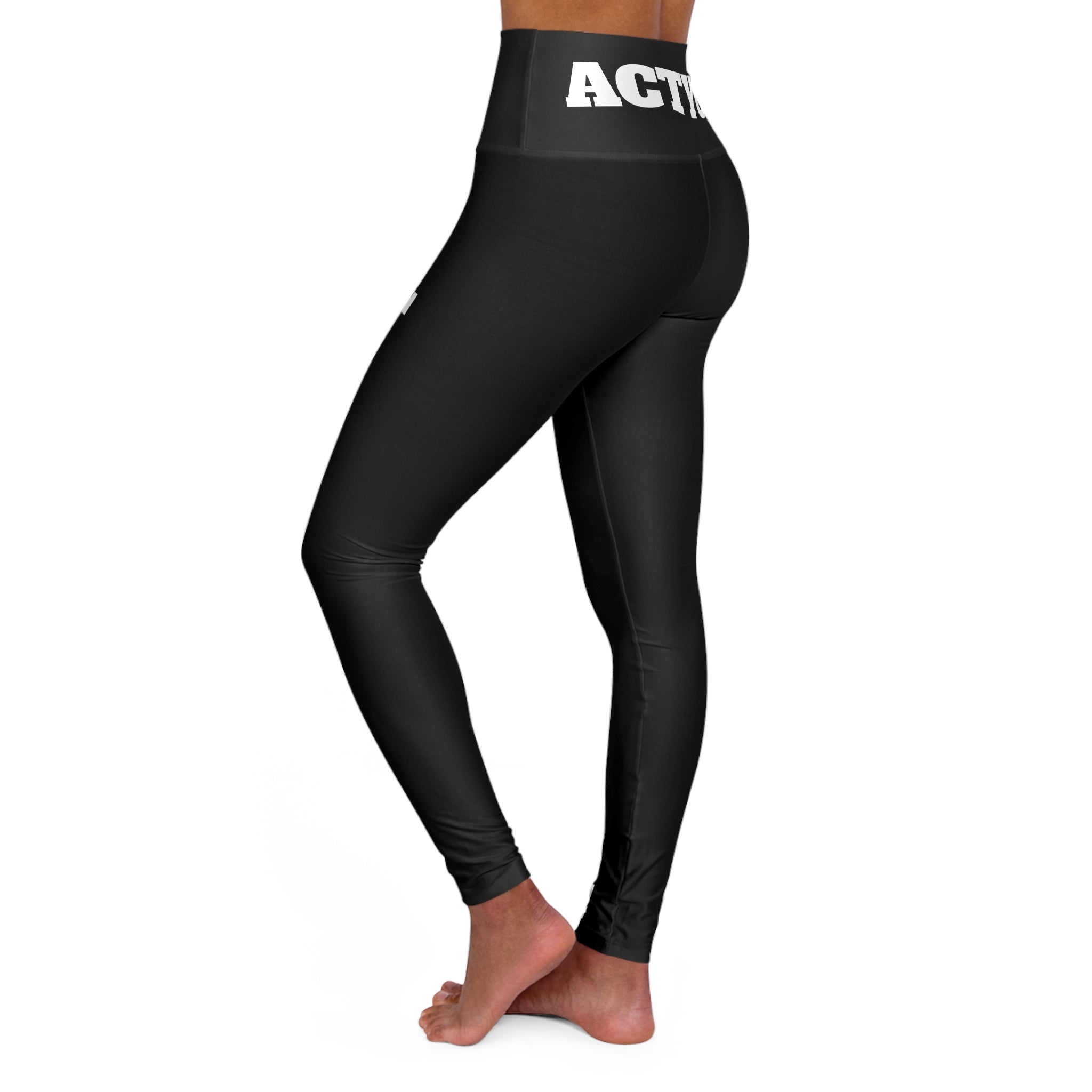 High-Waisted Yoga Leggings — Bold 'ACTYON' Side & Waist Logo