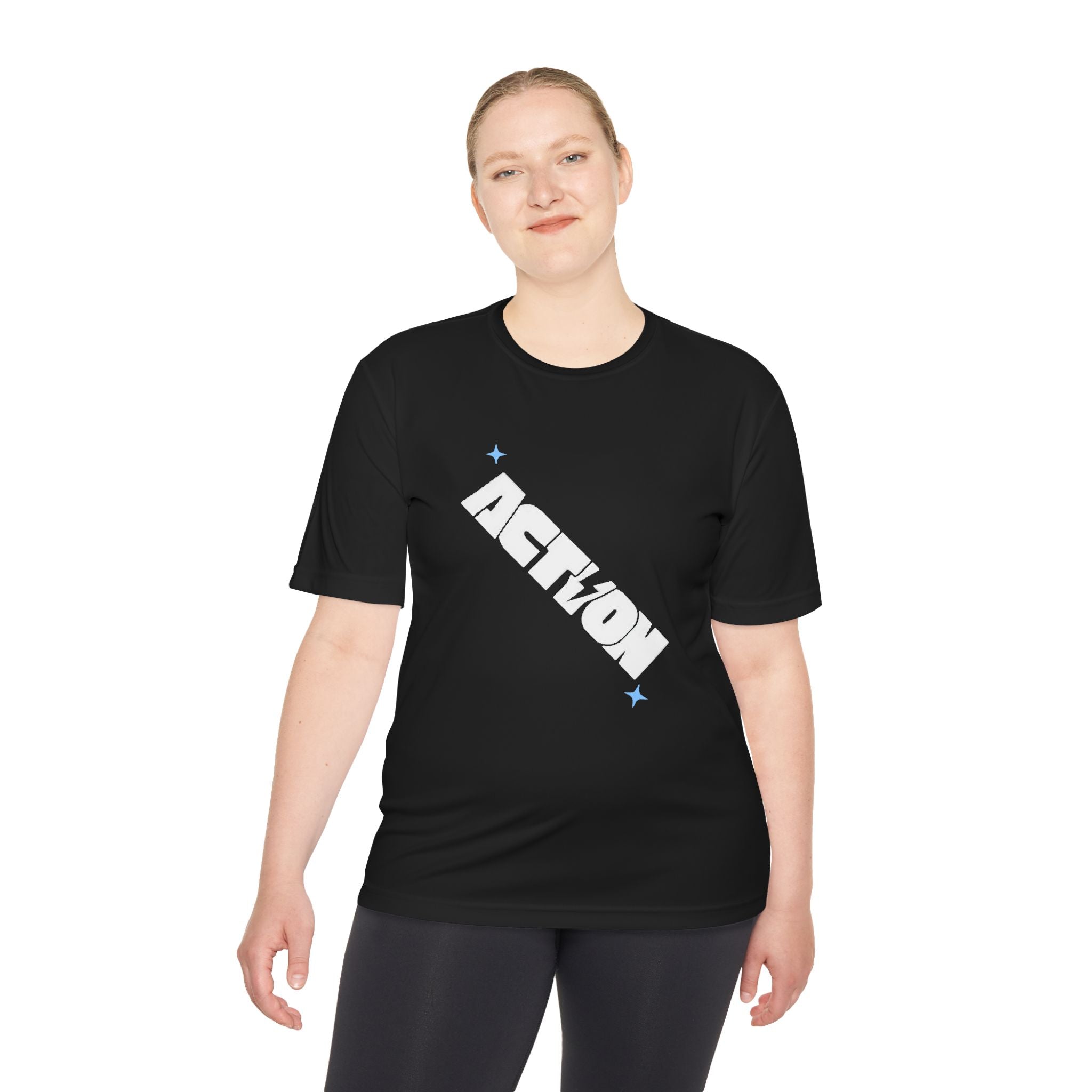 Action Power Tee — 'Power Over Perfection' Moisture‑Wicking Athletic Shirt