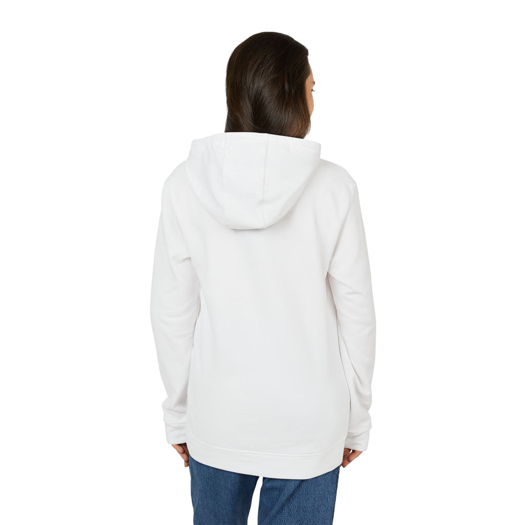 White Fleece Hoodie — Minimal Action Logo Pullover