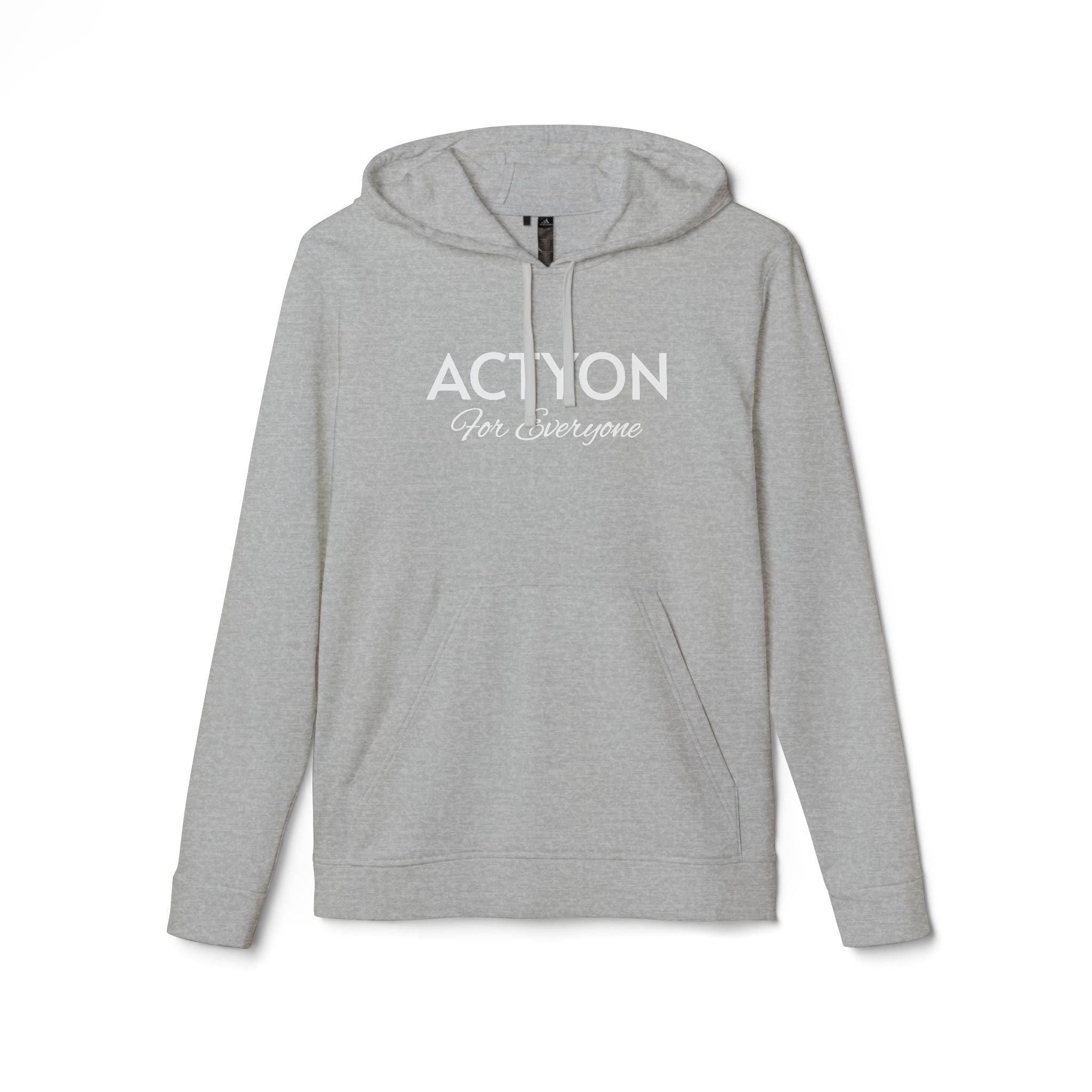 White Fleece Hoodie — Minimal Action Logo Pullover