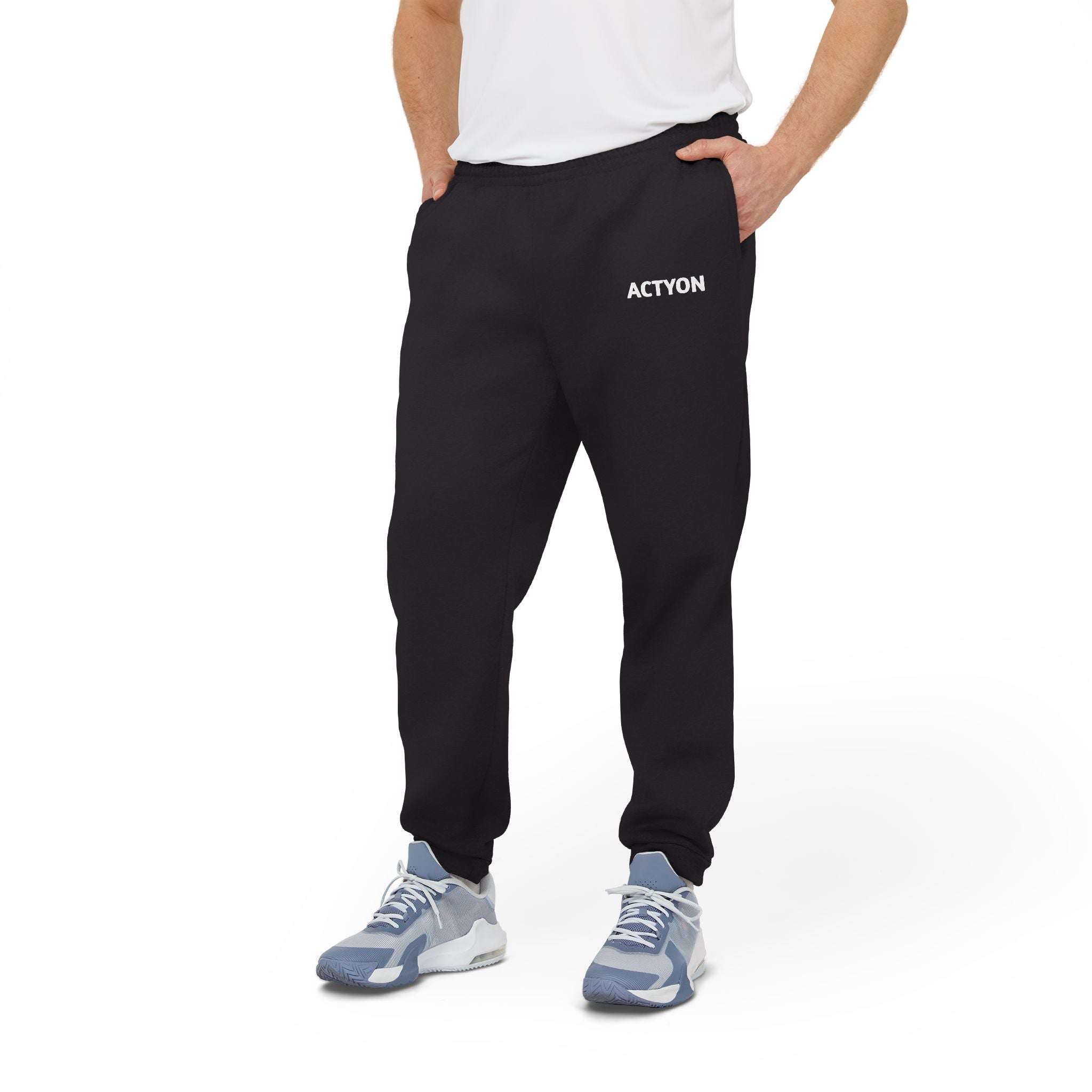 Adidas Fleece Joggers — ACTYON Logo Charcoal Sweatpants