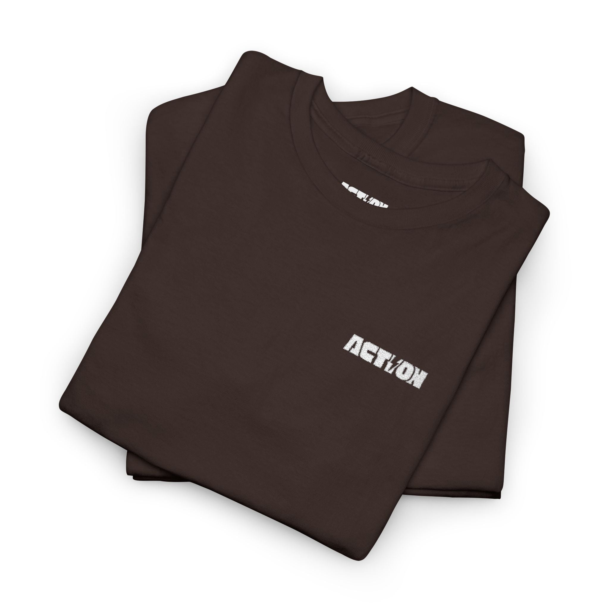 Chest Logo T‑Shirt — Minimalist Pale Beige Tee with Small Graphic