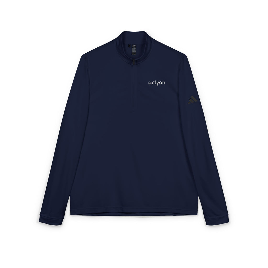 Embroidered adidas Quarter-Zip Pullover — Lightweight Performance Pullover