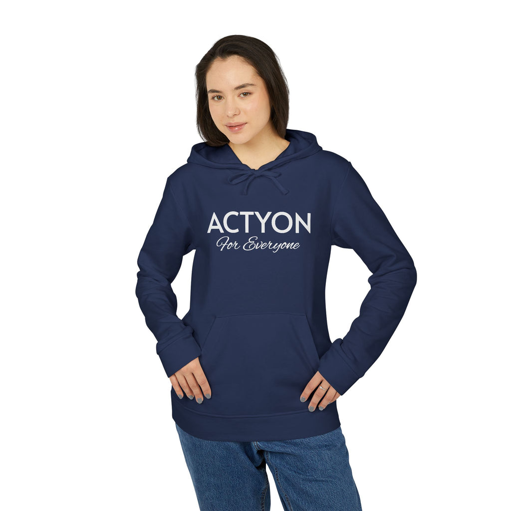 White Fleece Hoodie — Minimal Action Logo Pullover