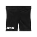 Action Logo Women's Biker Shorts — Black Athletic Cycling Shorts