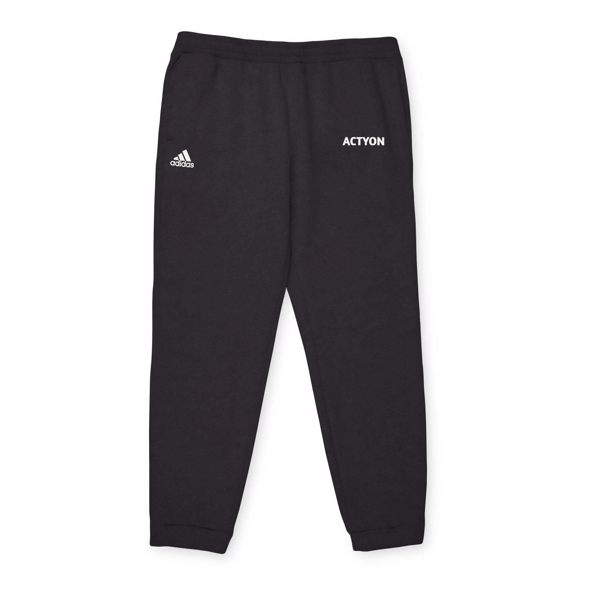 Adidas Fleece Joggers — ACTYON Logo Charcoal Sweatpants