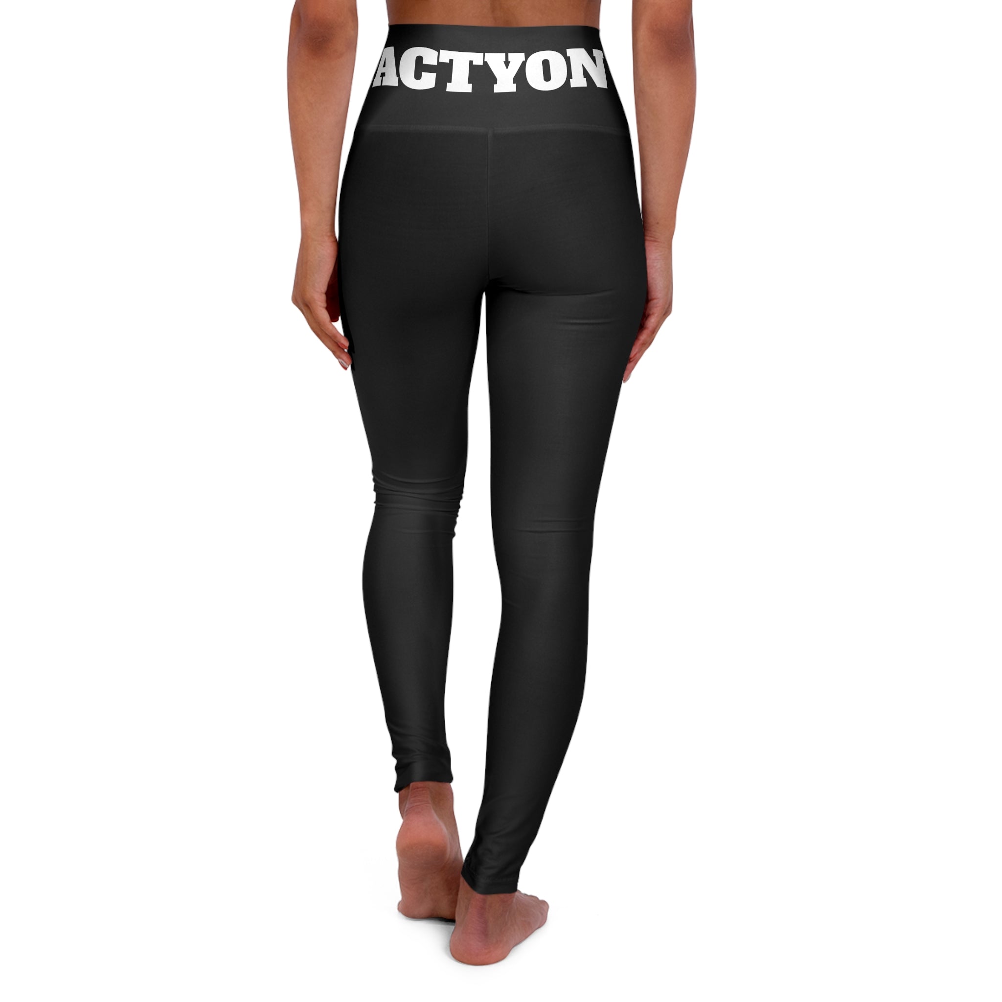 High-Waisted Yoga Leggings — Bold 'ACTYON' Side & Waist Logo