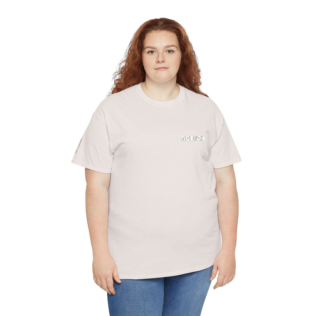 Chest Logo T‑Shirt — Minimalist Pale Beige Tee with Small Graphic