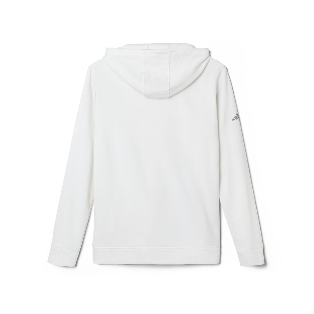White Fleece Hoodie — Minimal Action Logo Pullover