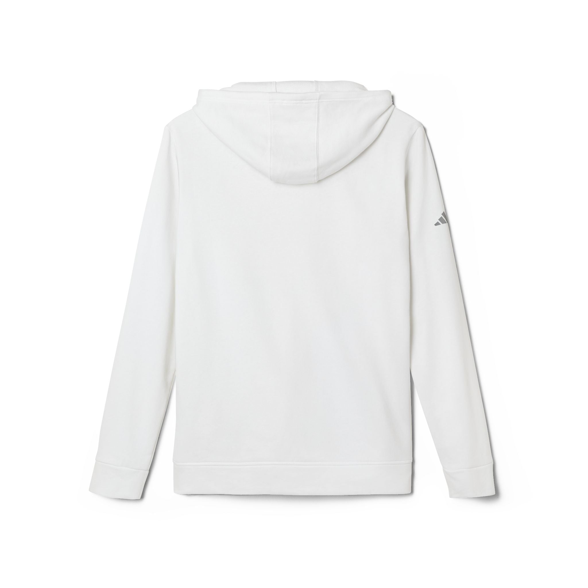 White Fleece Hoodie — Minimal Action Logo Pullover