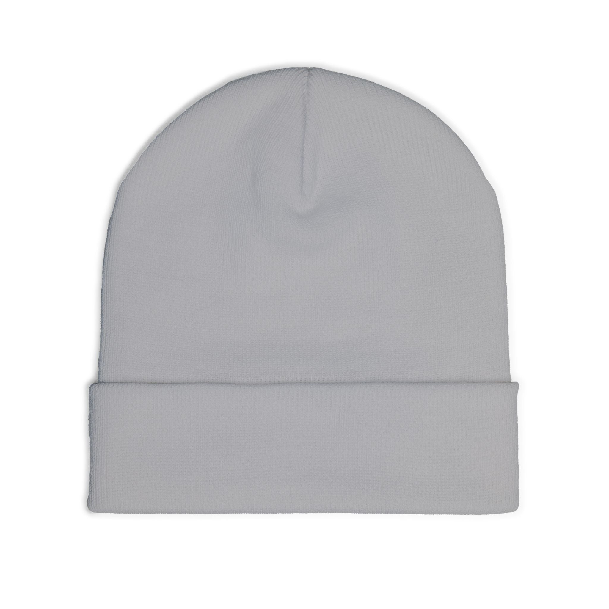 Action Embroidered Knit Beanie — Minimal Script Winter Hat