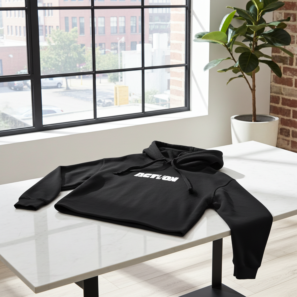 Cropped Hoodie — "ACTV.ON" Bold Logo Women's Streetwear