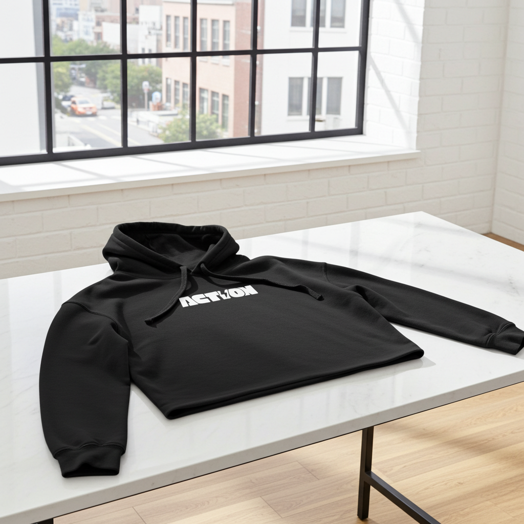 Cropped Hoodie — "ACTV.ON" Bold Logo Women's Streetwear